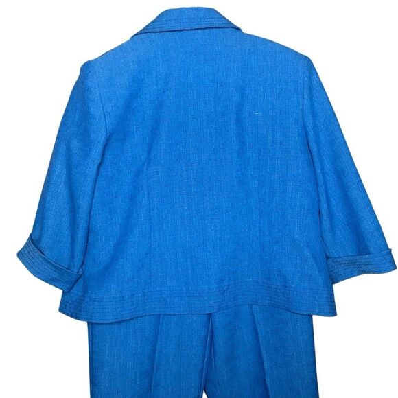VTG Sag Harbor Blue 3/4 Sleeve Blazer Size 12P Pants Size 8P Suit Separates Form - Picture 5 of 14